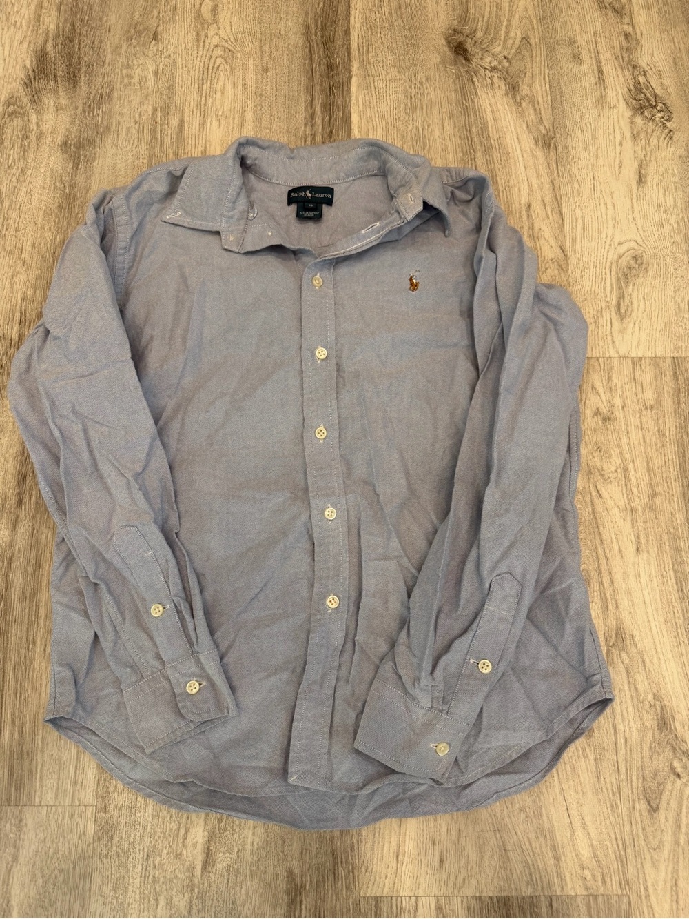 Ralph Lauren Size 18 Blue Oxford Button Down Shirt Women’s XS Fit